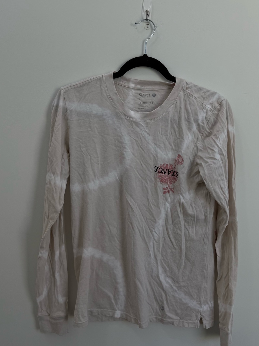 Stance Kids Long Sleeve Tee in Light Pink with Floral Logo